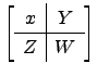 $ \left[\begin{array}{c\vert c}x &Y \hline Z & W\end{array}\right]$