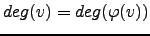 $ deg(v)=deg(\varphi(v))$
