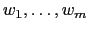 $ w_1,\dots, w_m$