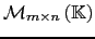 $ \mathcal{M}_{m\times n}\left( {\mathbb{K}}\right)$
