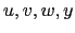 $ u,v,w,y$