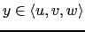 $ y \in \langle u,v,w \rangle $