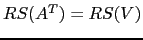 $ RS(A^T)=RS(V)$