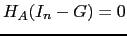 $ H_A(I_n-G)=0$