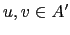 $ u,v \in A'$