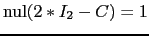 $ \mathrm{nul}(2*I_2-C) =1$