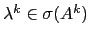 $ \lambda^k\in \sigma(A^k)$
