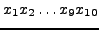 $ x_1x_2\dots x_9 x_{10}$