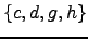 $ \left\{c,d,g,h\right\}$