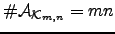 $ \char93  {\cal{A}}_{{\cal{K}}_{m,n}}=mn$