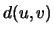 $ d(u,v)$