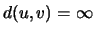 $ d(u,v)=\infty$
