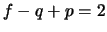 $ f-q+p=2$