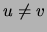 $ u\ne v$