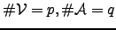$ \char93 {\cal{V}}=p,\char93  {\cal{A}}=q$
