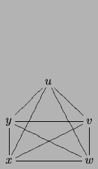 $\displaystyle \xymatrix{
& u \ar@{-}[ld] \ar@{-}[ldd]\ar@{-}[rdd] \ar@{-}[rd] &...
...-}[d] \ar@{-}[rrd]\ar@{-}[rr] && v\ar@{-}[d]\ar@{-}[lld]\\
x \ar@{-}[rr] && w}$