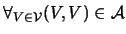 $ \forall_{ V\in {\cal{V}}} (V,V)\in {\cal{A}}$