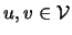 $ u,v\in {\cal{V}}$