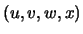 $ (u,v,w,x)$