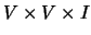 $ V\times V \times I$