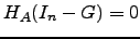 $ H_A(I_n-G)=0$