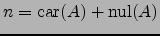 $ n=\mathrm{car}(A)+\mathrm{nul}(A)$