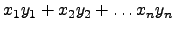 $ x_1y_1+x_2y_2+\dots x_ny_n$