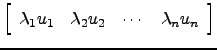$\displaystyle \left[\begin{array}{cccc}\lambda_1 u_1 & \lambda_2 u_2 &\cdots &
\lambda_n u_n\end{array}\right]$
