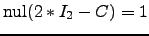 $ \mathrm{nul}(2*I_2-C) =1$