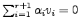 $ \sum_{i=1}^{r+1}\alpha_iv_i=0$