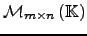 $ \mathcal{M}_{m\times n}\left( {\mathbb{K}}\right)$