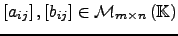 $ \left[a_{ij} \right], \left[b_{ij} \right]\in \mathcal{M}_{m\times n}\left( {\mathbb{K}}\right)$