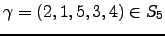 $ \gamma = \left( 2, 1, 5, 3, 4 \right) \in S_5$