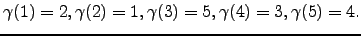$\displaystyle \gamma(1)=2,\gamma(2)=1 ,\gamma(3)=5 ,\gamma(4)=3 ,\gamma(5)=4. $