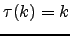 $ \tau(k)=k$