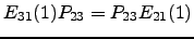 $ E_{31}(1) P_{23}=P_{23} E_{21}(1)$