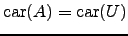 $ \mathrm{car}(A)=\mathrm{car}(U)$