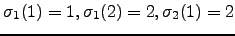 $ \sigma_1(1)=1,\sigma_1(2)=2,\sigma_2(1)=2$