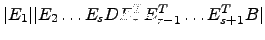 $\displaystyle \vert E_1\vert\vert E_2\dots E_s D E_r^T E_{r-1}^T\dots E_{s+1}^T B\vert$