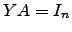 $ YA=I_n$