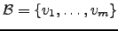 $ \mathcal{B}=\left\{v_1,\dots ,v_m \right\}$