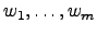 $ w_1,\dots, w_m$