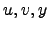 $ u,v,y$