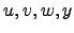$ u,v,w,y$