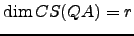 $ \dim CS(QA)=r$