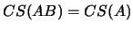 $ CS(AB)=CS(A)$