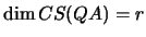 $ \dim CS(QA)=r$