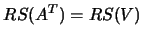 $ RS(A^T)=RS(V)$