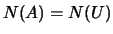 $ N(A)=N(U)$