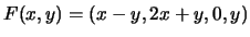 $\displaystyle F(x,y)=(x-y,2x+y,0,y)$
